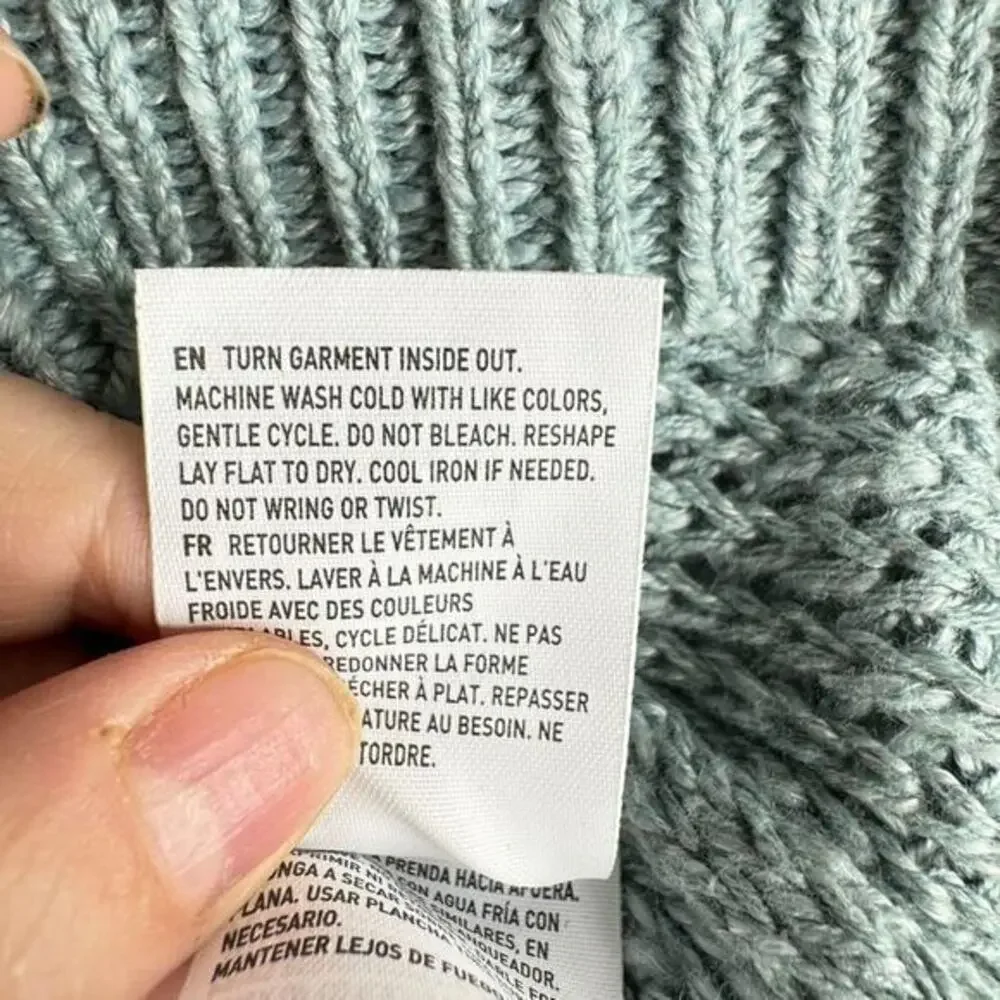 American Eagle Women's Green Crew Neck Pullover Sweater Cotton Blend‎ S